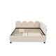 preview thumbnail 5 of 11, Beige Full Size Velvet Platform Bed Daybed with 2 Drawers