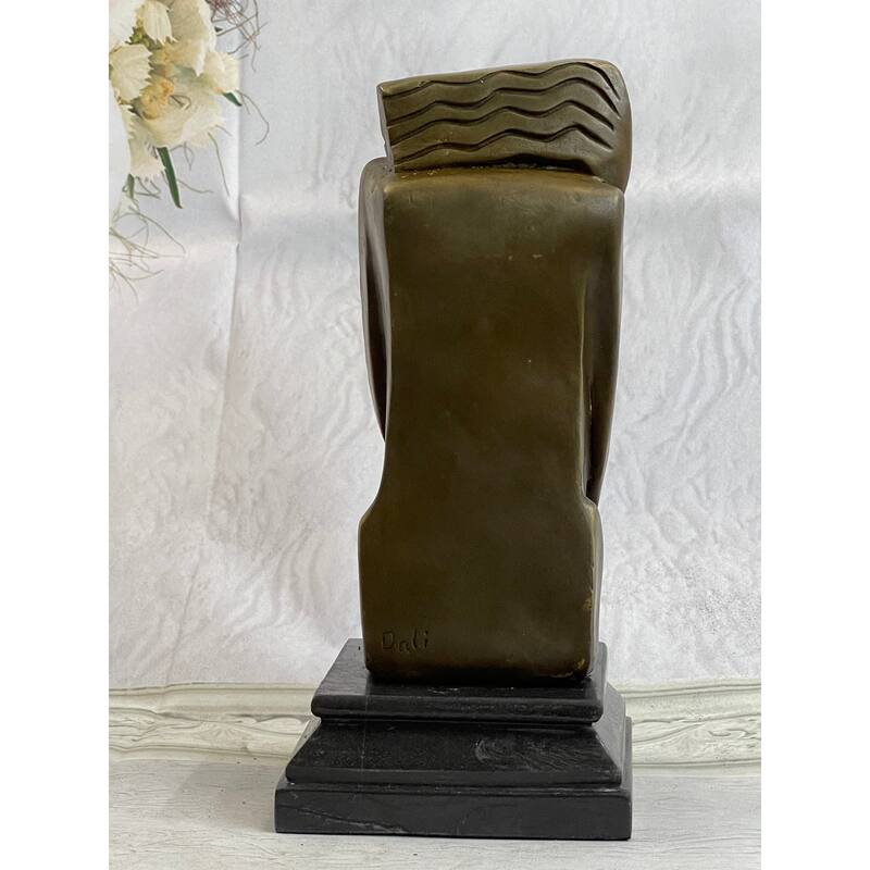 Signed Salvador Dali Abstract Woman Bronze Marble Base Figurine Hot Cast Figure