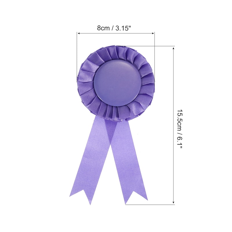 6Pcs Blank Award Ribbon, Rosette Ribbon Prize Recognition Ribbon - Purple
