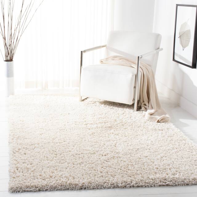 SAFAVIEH August Shag Veroana Solid 1.5-inch Thick Rug - 9' x 12' - Ivory