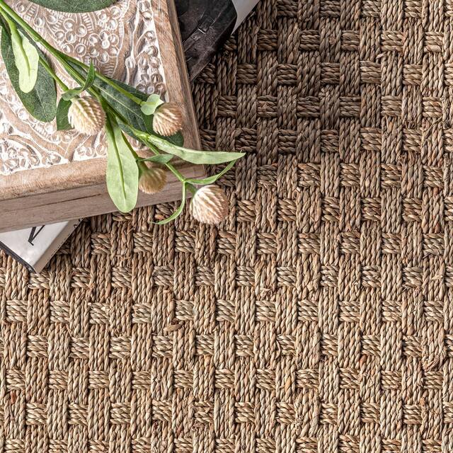nuLOOM Hesse Checker Weave Seagrass Area Rug