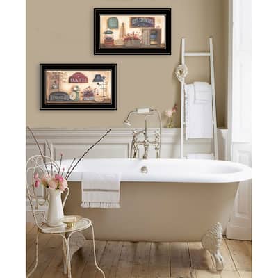 TrendyDecor4U Farmhouse "Bath Collection" 2-Piece Vignette by Pam Britton - Earthtones