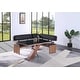 preview thumbnail 1 of 11, Somette Emily Modern Wood/Black Glass Dining Set with Nook
