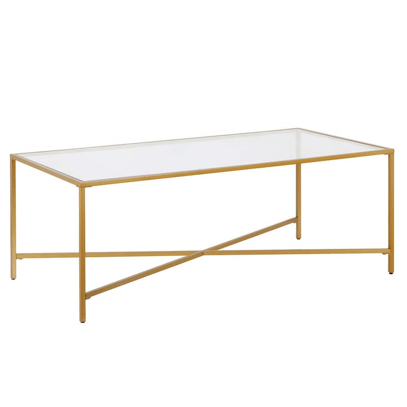 Henley 48" Wide Rectangular Coffee Table with Glass Top