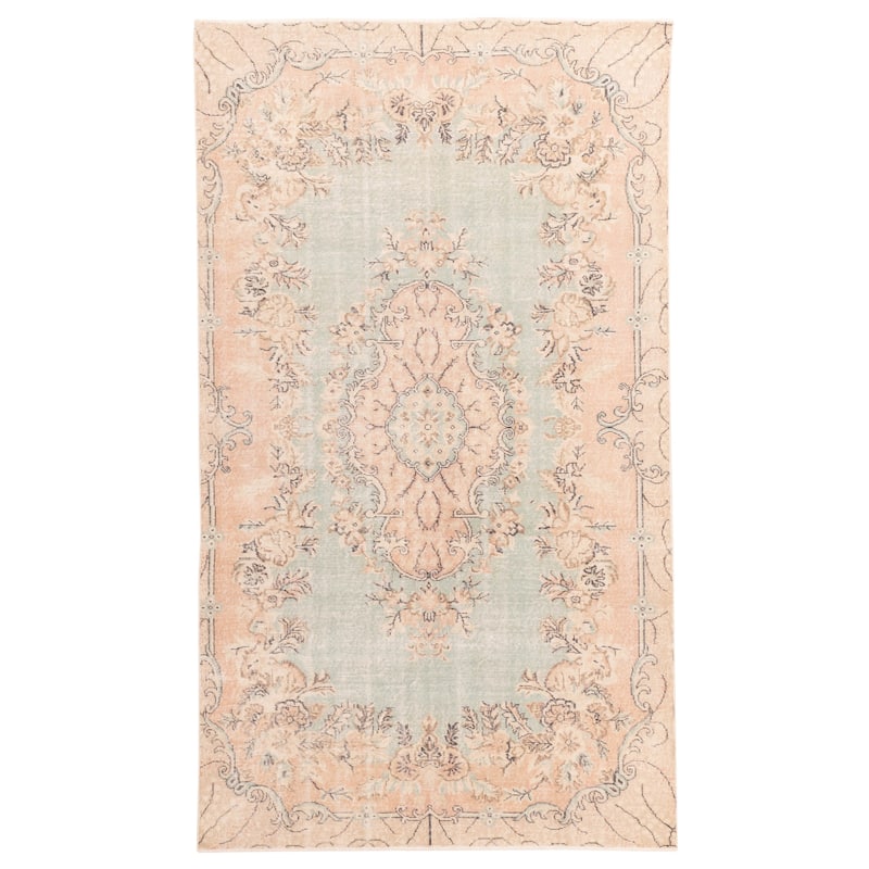ECARPETGALLERY Hand-knotted Antalya Vintage Light Green Wool Rug - 5'9 x 10'0