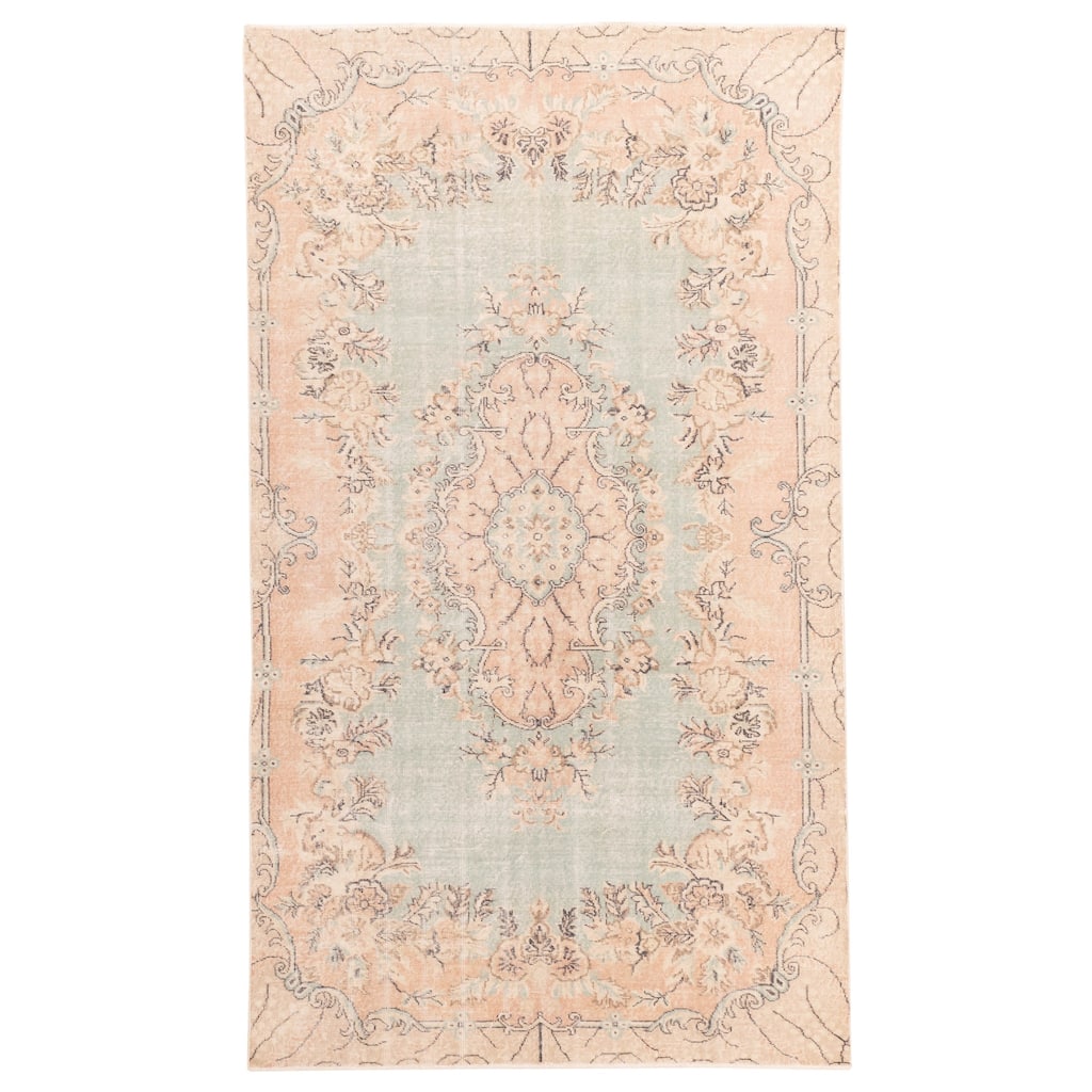 ECARPETGALLERY Hand-knotted Antalya Vintage Light Green Wool Rug - 5'9 x 10'0