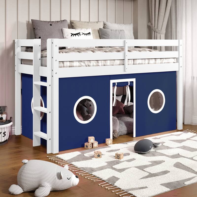 Taylor & Olive Trillium Low Loft Twin Bed with End Ladder