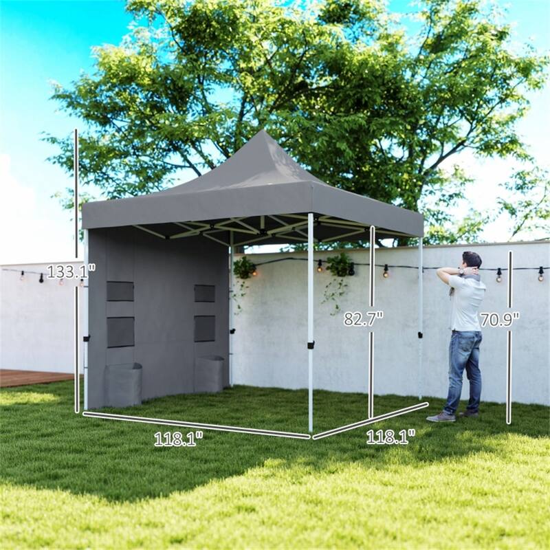 Premium Foldable Gazebo for Outdoor Events with UPF50 Sun Protection Adjustable Height and Portable Wheeled Bag