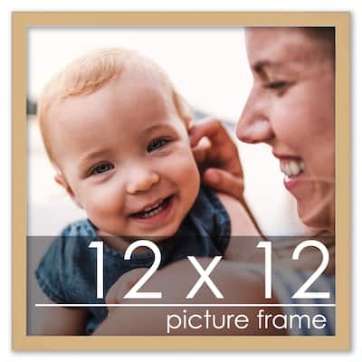 12x12 Traditional Natural Wood Picture Square Frame - Picture Frame Includes UV Acrylic, Foam Board Backing, & Hanging Hardware!