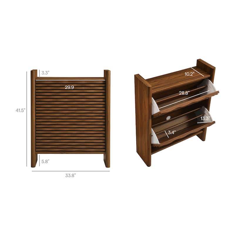 Emric Wave Shoe Cabinet - N/A