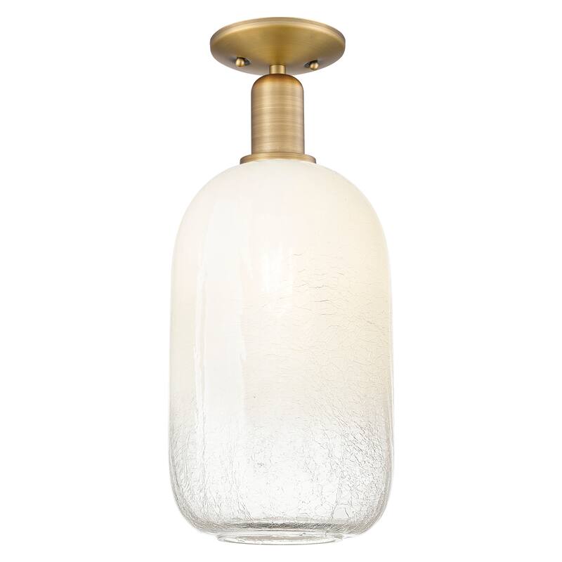 Innovations Lighting Downtown Urban - Brookhaven Cloche - 1 Light 7" Semi-Flush Mount Light - Brushed Brass/Opal Shade