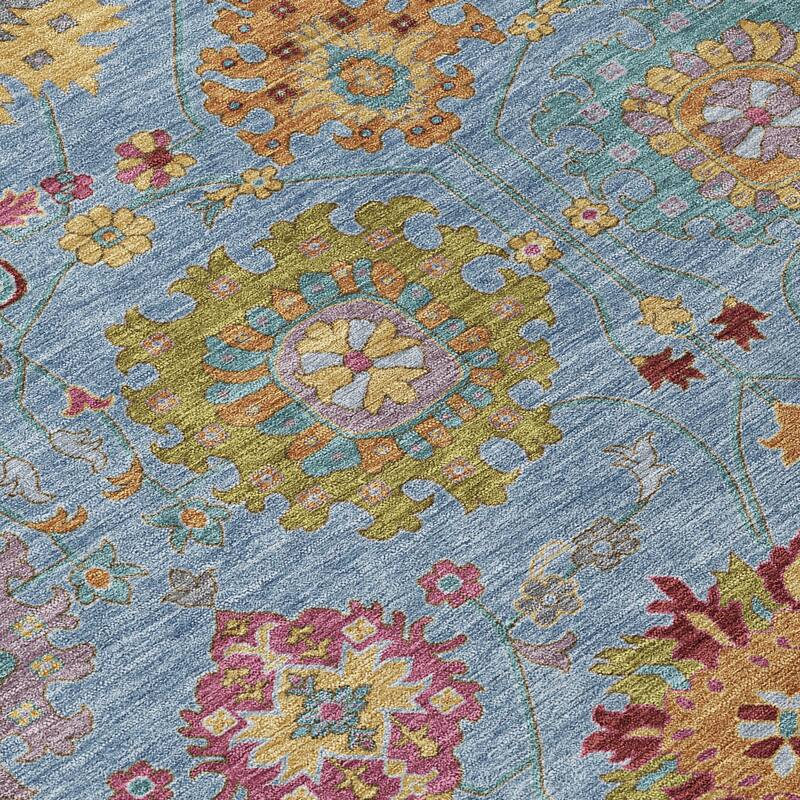 Machine Washable Indoor/ Outdoor Traditional Kashan Chantille Rug