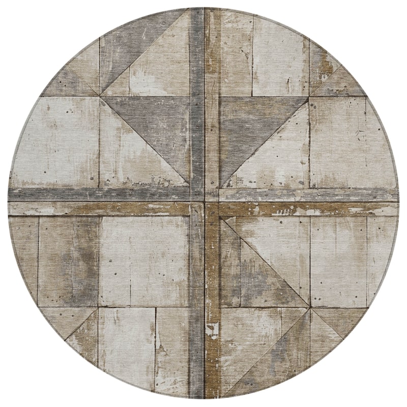 HomeRoots Geometric Transitional Rectangle Outdoor Rug