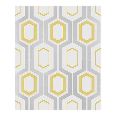 Mortimer Yellow Geometric Wallpaper - 20.5 x 396 x 0.025