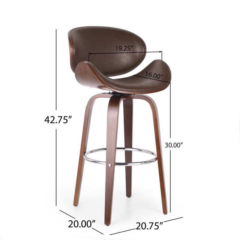Jakin Indoor Upholstered Swivel Barstool by Christopher Knight Home