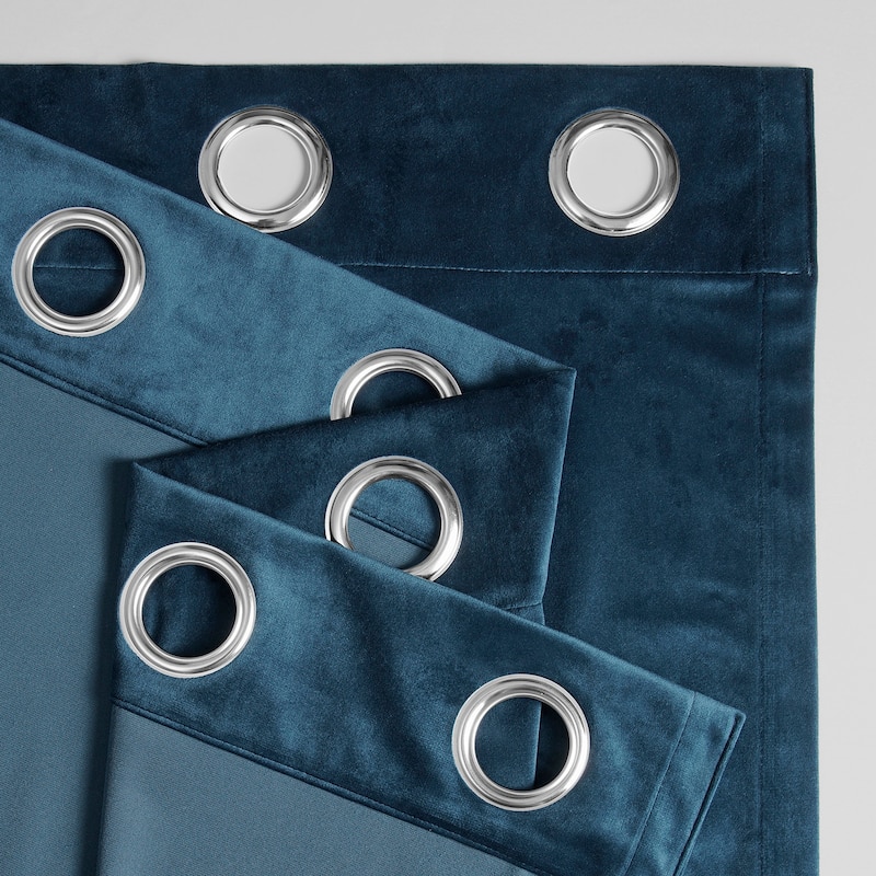 Exclusive Fabrics Simply Velvet Grommet Room Darkening Curtains for Bedroom & Living Room Curtains Pair (2 Panels))
