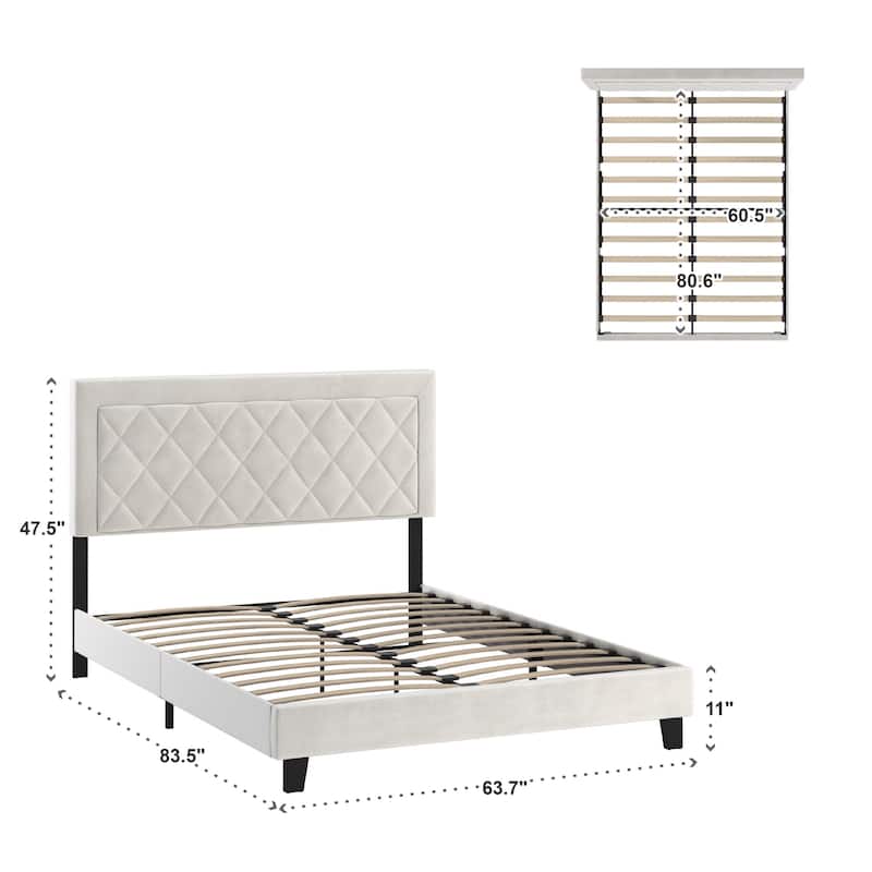Dartington Velvet Fabric Platform Bed by iNSPIRE Q Modern