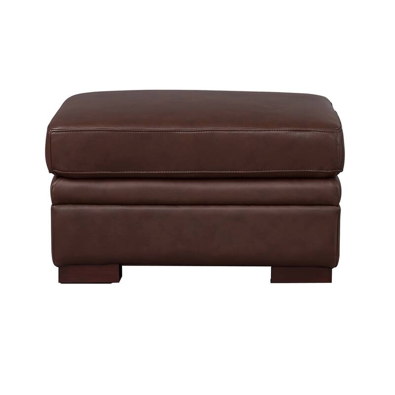 Hydeline Dillon Top Grain Leather Ottoman