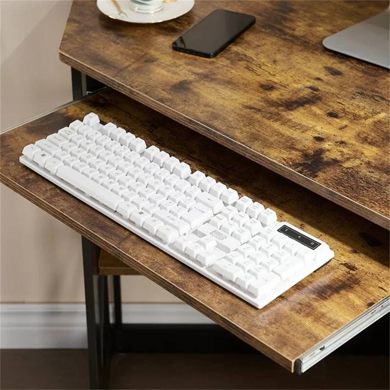 Corner Computer Desk with Keyboard Tray