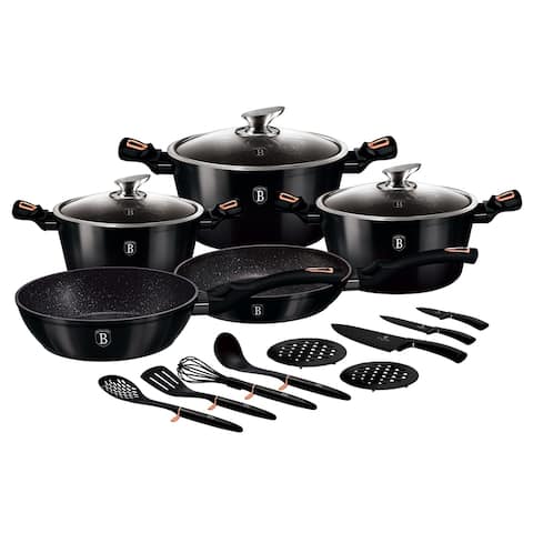 Berlinger Haus 17-Piece Kitchen Cookware Set Black Collection