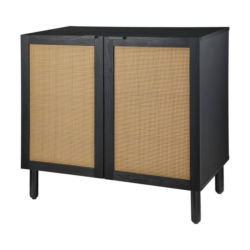 Orre Brown and Black Cabinet 2 Door