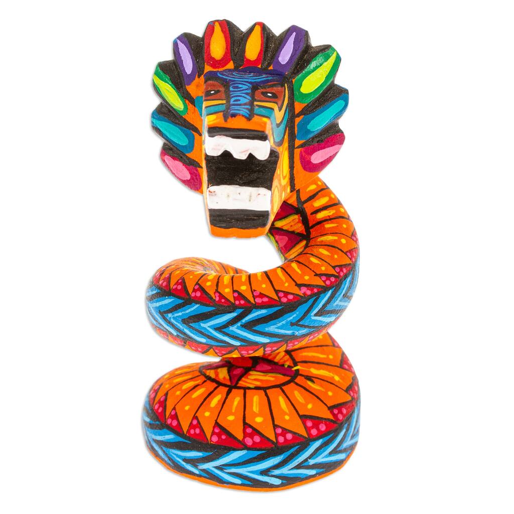 Novica Handmade Glorious Quetzalcoatl Wood Alebrije Figurine