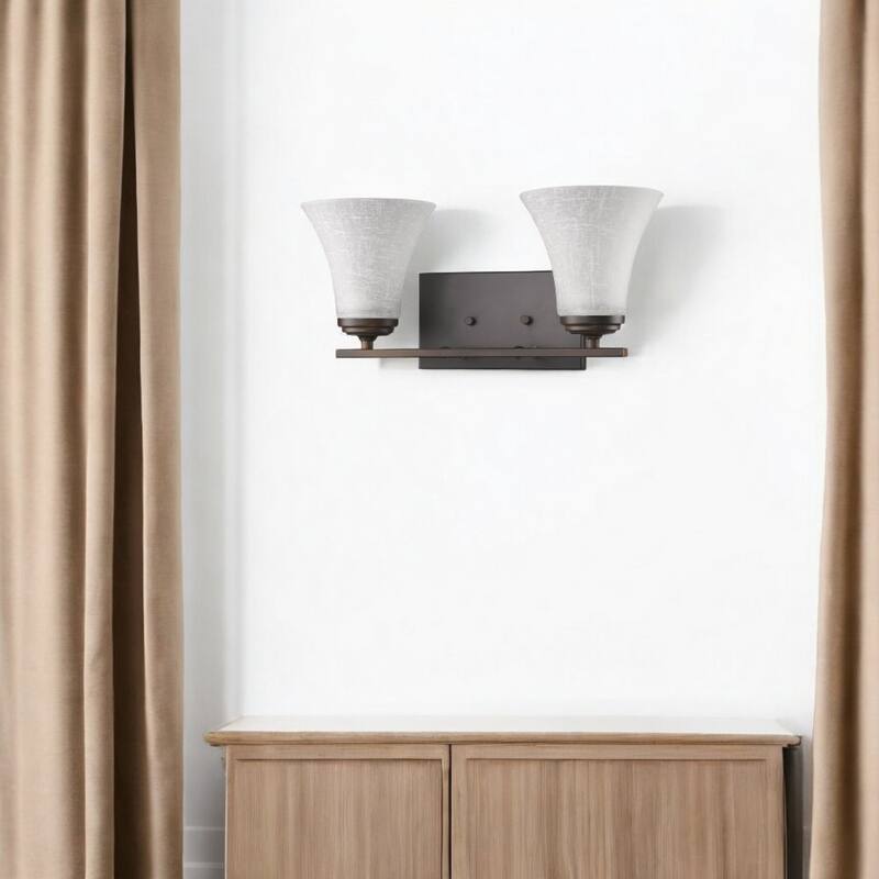 Wall Light with Tapered Glass Shade for Bedroom and Living Room - 2 - Bronze