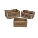 preview thumbnail 3 of 7, Brown Wood Storage Crates with Metal Border Accents (Set of 3)