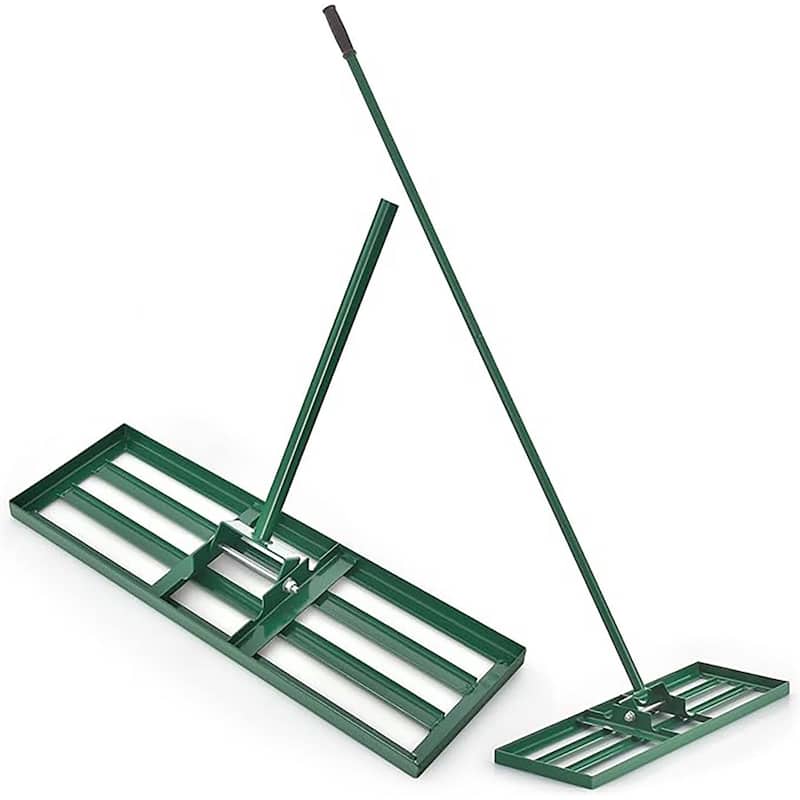 30'' x 10'' Garden Lawn Leveling Rake Heavy Duty Level Lawn Tool - Green
