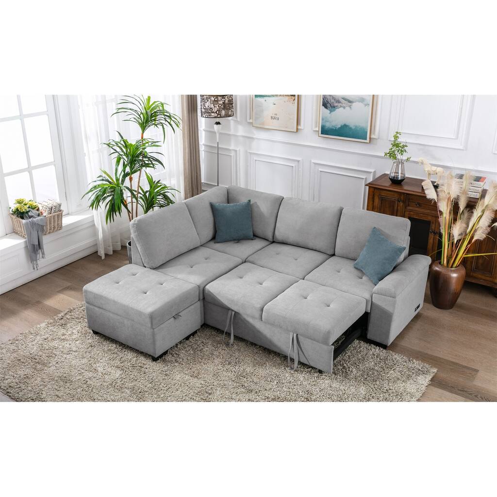 L-Shape Corner Couch Sofa-Bed