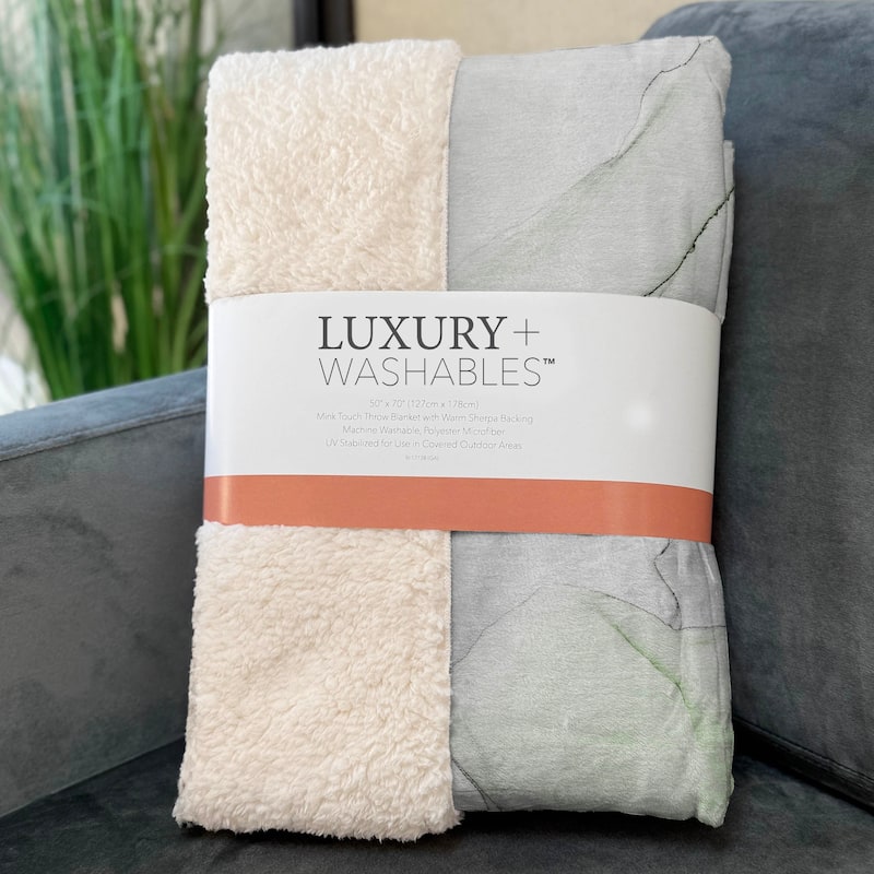 Premium Machine Washable Modern Abstract Sherpa Throw Blanket