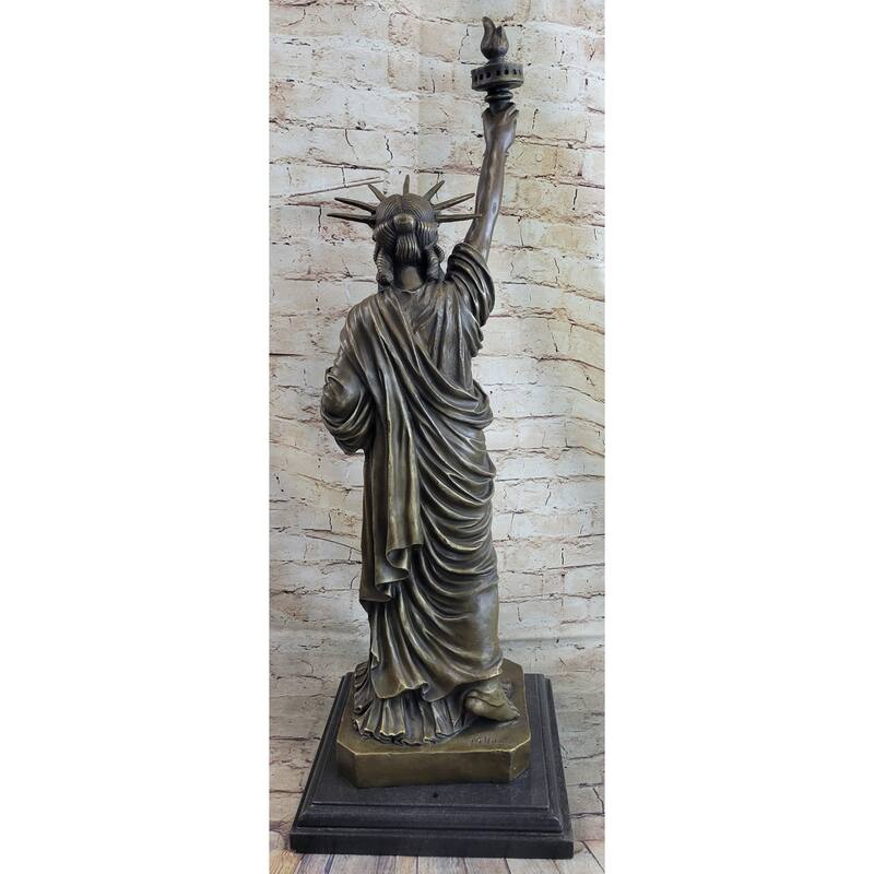 Statue Of Liberty Nyc Bronze Sculpture Statue Figure Replica On Marble Base