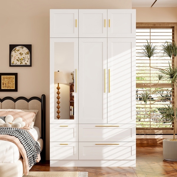Wardrobe for bedroom with mirror discount
