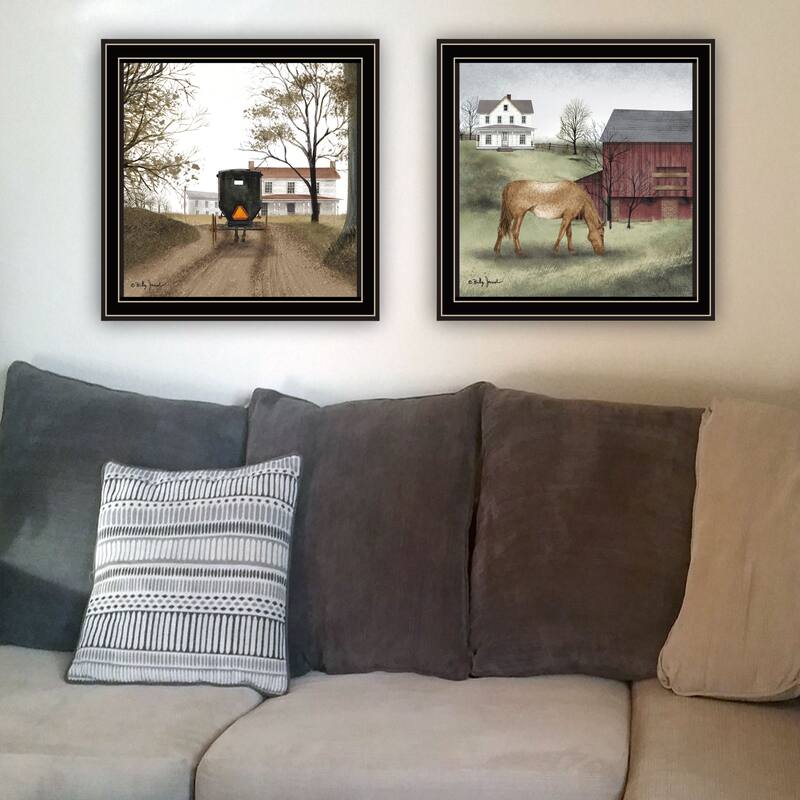 2-Piece Framed Wall Art Set - The Old Mare & Heading' Home, Black Frame