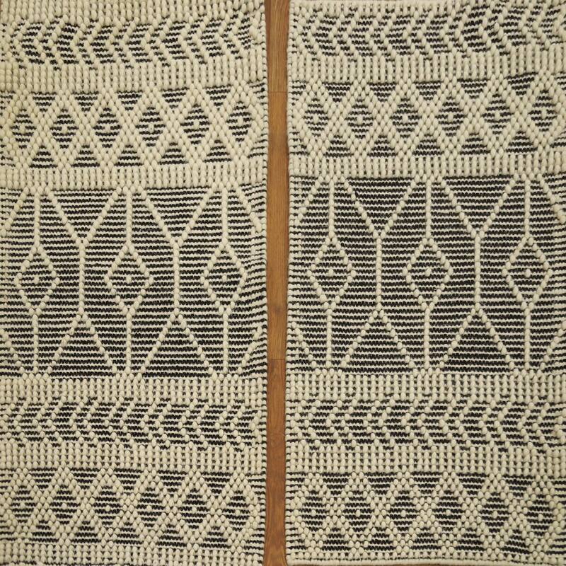 Hand Knotted Oriental 100% Wool Carpet Modern Geometric Greys & Charcoal Modern Gotti Design Area Rug - 3' 1'' X 2' 0''