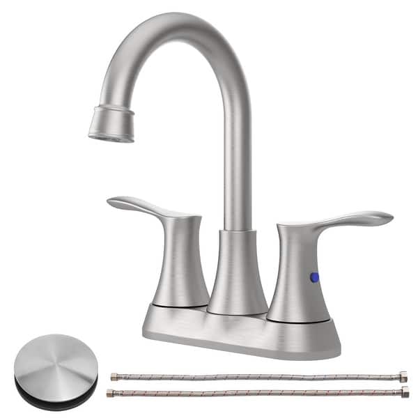 4 Inch Centerset Stainless Steel Bathroom Sink Faucet Brushed Nickel