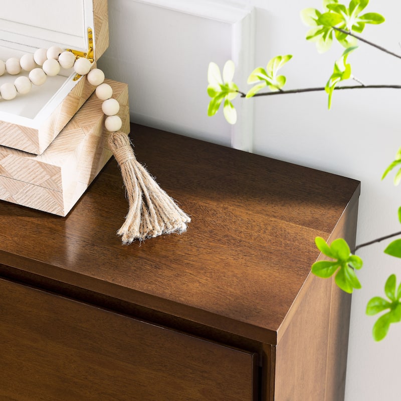 Roomfitters Sideboard, Buffet Storage Cabinet, Modern Organizer with Outlet Holes, Entryway, Kitchen, Walnut