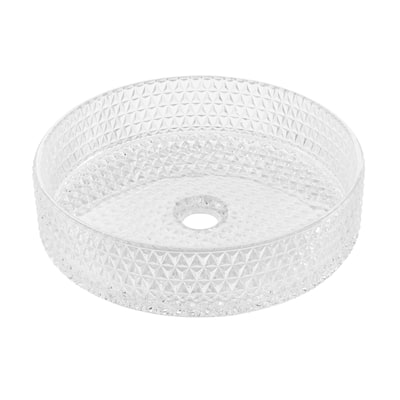 Bleu 15.75" Round Glass Vessel Sink - 15.35" x 15.35" 4.55"