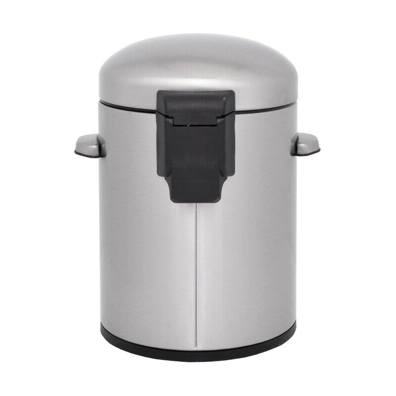 INNOVAZE 8 Gal./30-Liter and 1.3 Gal./5-Liter fingerprint free brushed stainless steel trash can set (Retro)