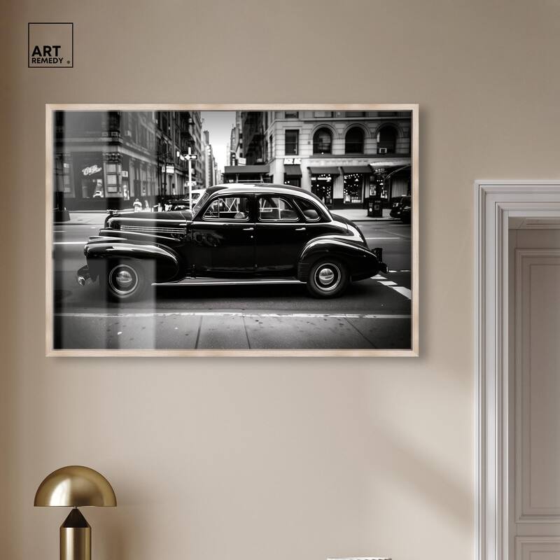 Vintage Car in New York Shadowbox by Art Remedy