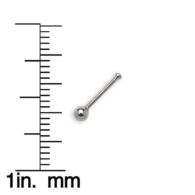 14k Gold 1.5-mm 20-gauge Ball Nose Stud - White