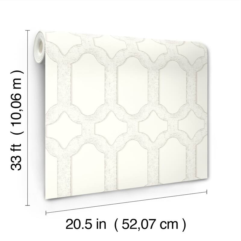 Chesapeake Chervil White Trellis Wallpaper