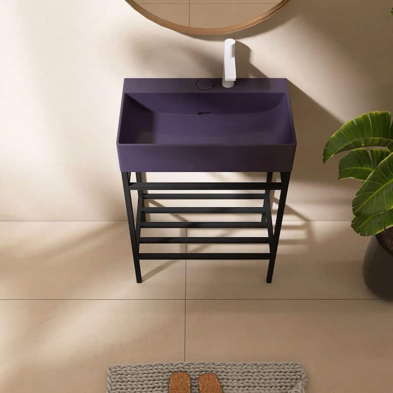 24" Freestanding Bathroom Vanity with Ceramic Sink - 23.62'' x13.98'' x 33.46''