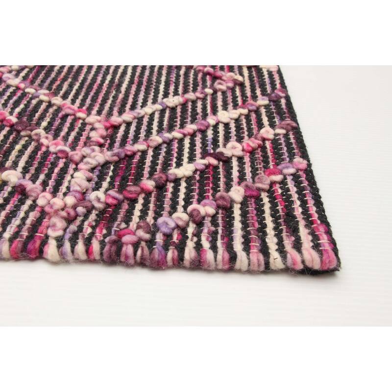 ECARPETGALLERY Braid weave Sienna Pink Wool Rug - 5'3 x 7'7