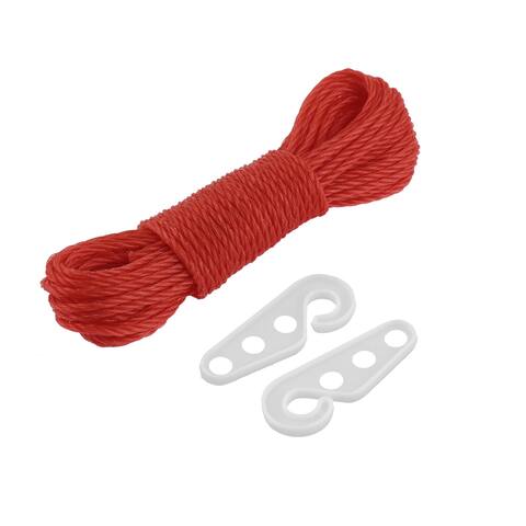 Outdoor Nylon Clothesline Clothes Rope 10M 33Ft Long Red