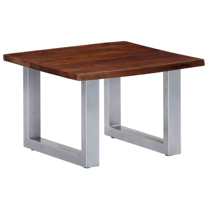 vidaXL Coffee Table Brown and silver - 23.6"x23.6"x15.7" (L x W x H)