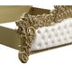preview thumbnail 7 of 7, Heverford White and Gold Eastern King Scrolled Floral Bed