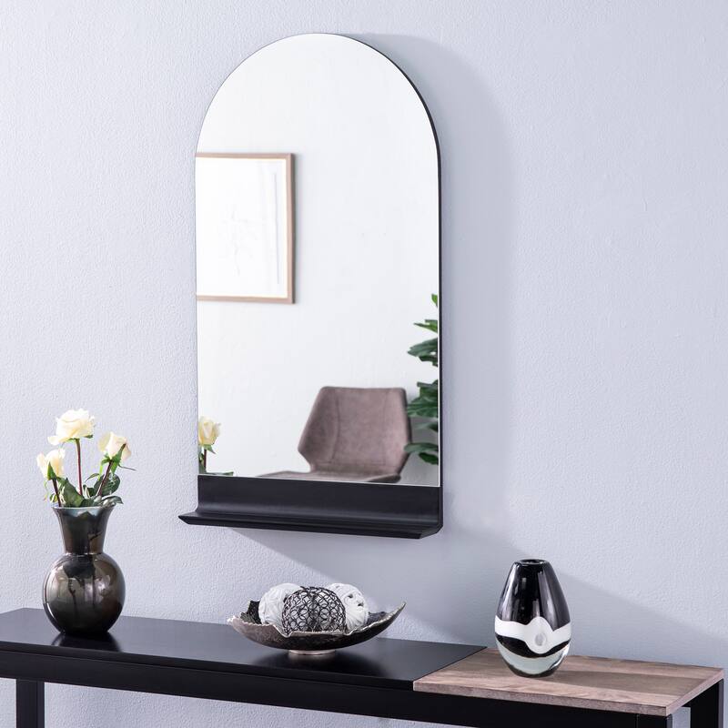 SEI Furniture Badden Decorative Mirror w/ Shelf - Black