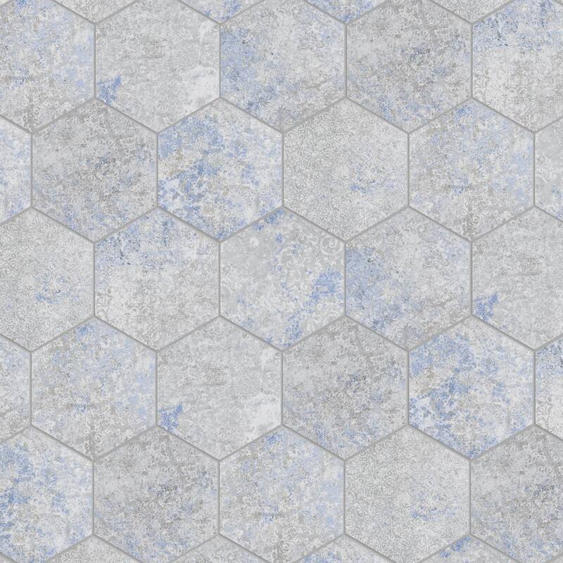 Merola Tile Emotion Hex Grey 9-7/8" x 11-1/4" Porcelain Floor and Wall Tile