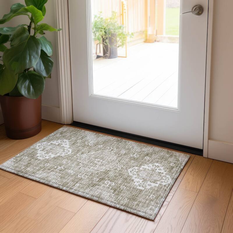 Machine Washable Indoor/ Outdoor Chantille Traditional Boho Rug